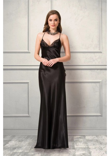 Yeni Üretim Özel Fashion Uzun Rahat Şık Fantezi Erotik Şık Kadın Dantelli Saten Gecelik