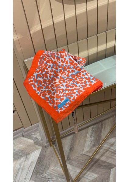 Ipekevi Desenli Tensel Eşarp Turuncu