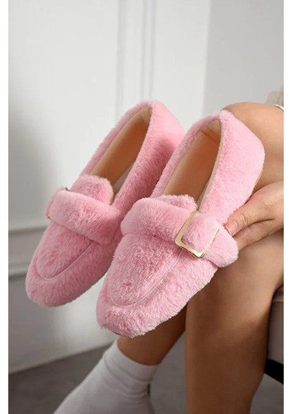 Vera Tavşan Tüyü Lastikli Tokalı Kaydırmaz Taban Kadın Babet Panduf Ev Terliği fiyatları