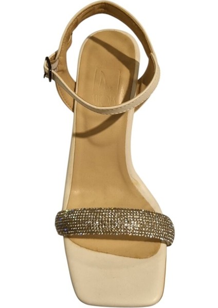 Kadın Taşlı Tek Bant Ayakkabı Beyaz - 40 fırsatları