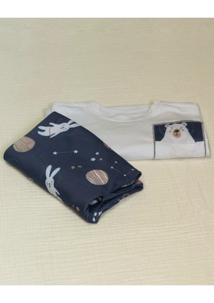 Çocuk Baskılı Organik %100 Pamuk Kumaş Ikili Takım indirimleri