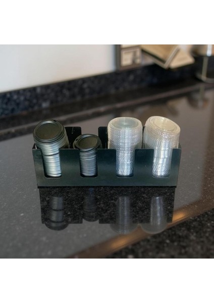 Karton Plastik Bardak Kapak Standı Tüm Boylara Uygun 4 Bölmeli Take Away Kapak Düzenleyici Siyah modelleri