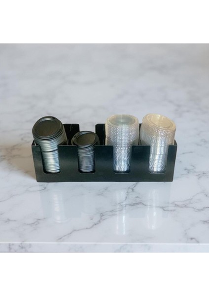 Karton Plastik Bardak Kapak Standı Tüm Boylara Uygun 4 Bölmeli Take Away Kapak Düzenleyici Siyah fırsatları