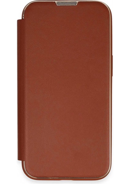 iPhone 14 Pro Max Kılıf Dolpin Kapaklı - Kahverengi (K95) fiyatları