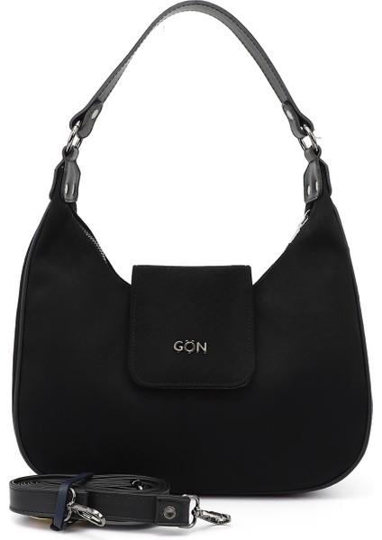 Kadın Siyah Süet Uzun Askılı Omuz Çantası