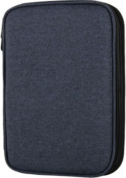 Yolıno QY-A013 Taşınabilir Seyahat Dijital Aksesuar Taşıma Çantası Veri Kablosu Güç Bankası Telefon Fermuarlı Saklama Çantası - Lacivert (Yurt Dışından)