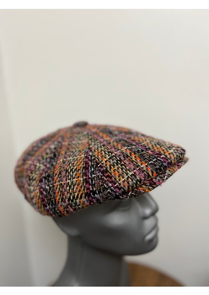 Erkek Kışlık Kaşe Kumaş Desenli Arkası Lastikli Standart Kasket Şapka (Newsboy Cap) fiyatları