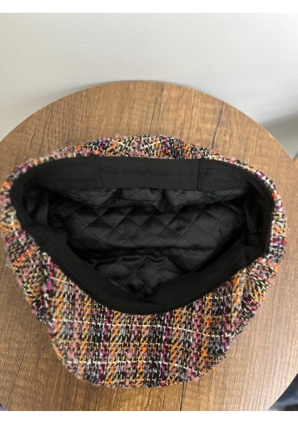 Erkek Kışlık Kaşe Kumaş Desenli Arkası Lastikli Standart Kasket Şapka (Newsboy Cap) modelleri