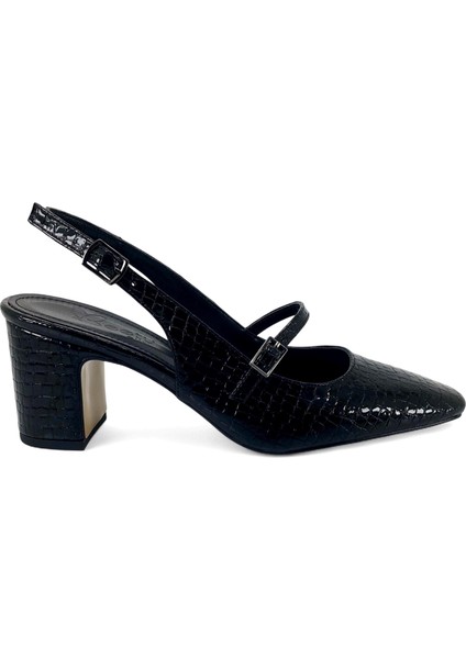 6550 25KA Kadın Klasik Ayakkabı Kroko Siyah fiyatları