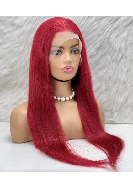 Gerçek Front Lace Tül Peruk / Düz / Kızıl 70/75CM modelleri