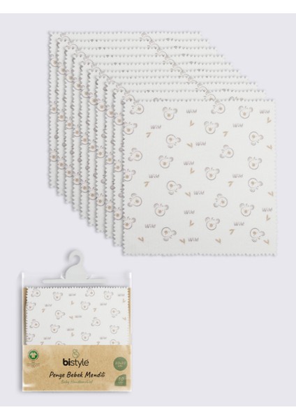 bulurum bistyle koala 20x20 10'lu penye mendil 90165 ekru