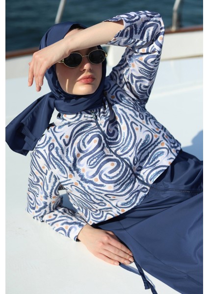 Desenli Yüzme Takımı Lacivert