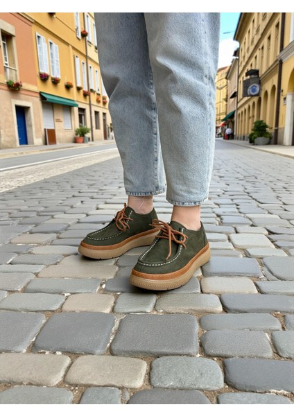 D25KA-7025 Haki Hakiki Deri Tam Ortopedik Kadın Casual Günlük Ayakkabı fiyatları