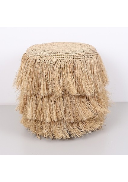 Mylamp Rafya Saçaklı Puf 45X48 cm