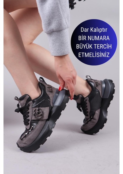 REPS Tokalı Süet Paraşüt Garnili Sneakers SİYAH