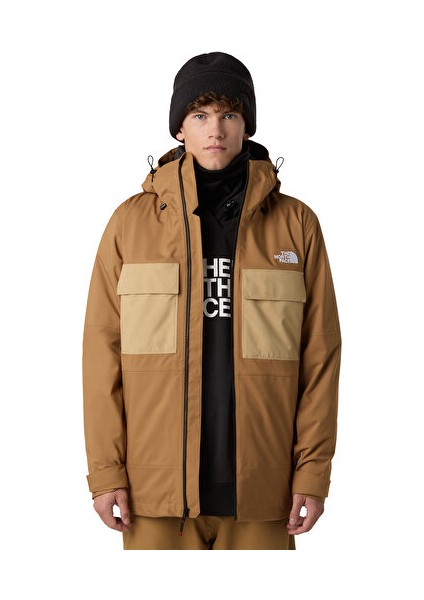 M Fourbarrel Triclimate Jacket Erkek Outdoor Kayak Montu NF0A7WYFWK21 Kahverengi