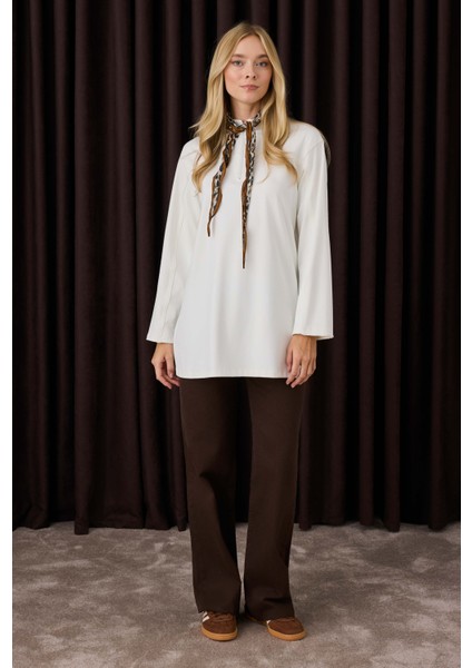 Roba Detaylı Sweat Beyaz