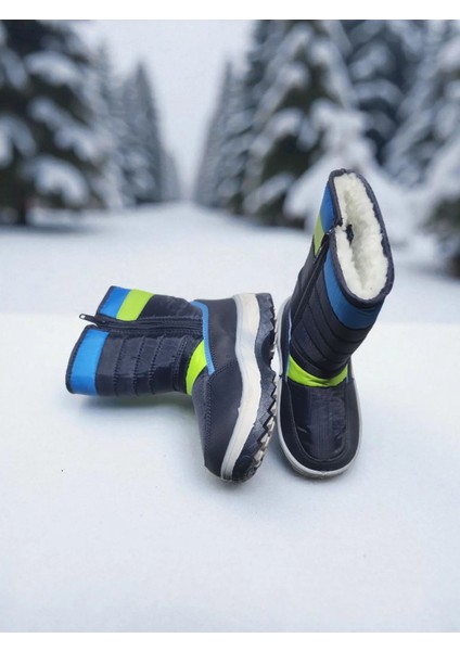 Çocuk Içi Kürklü Su Geçirmez Fermuarlı Kar Bot modelleri