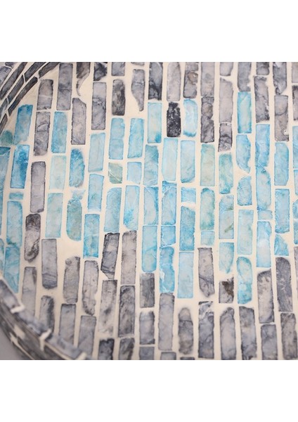 Mylamp Pure Sedef 30 X3,5 Cm. Black/blue Sedefli Mozaik Tepsi