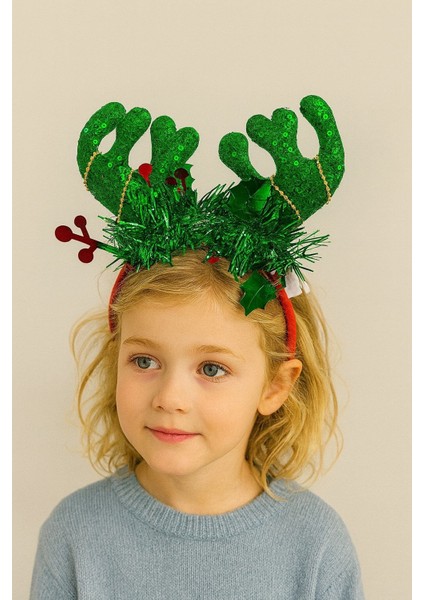 LED Işıklı Simli Geyik Boynuzlu Yılbaşı Tacı – Kutlama ve Parti Aksesuarı (3)