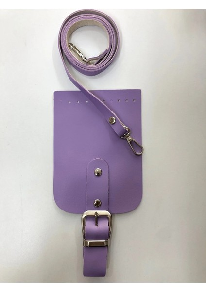 Deri Cep Telefonu Çanta Kapağı Seti Boyun Askılı Lila modelleri
