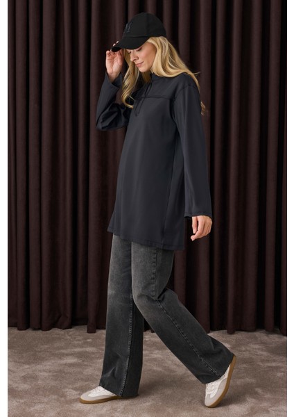 Roba Detaylı Sweat Siyah