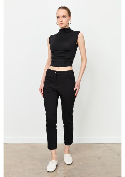 Dar Paça Pamuk Pantolon-Siyah fiyatları