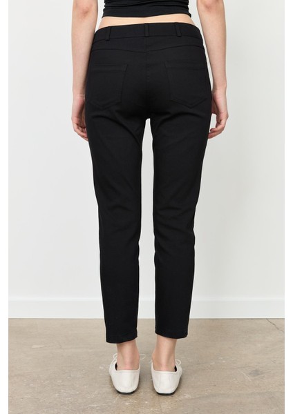 Dar Paça Pamuk Pantolon-Siyah indirimleri