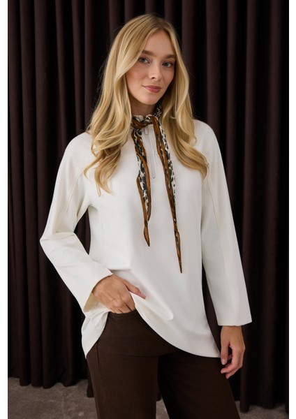 Roba Detaylı Sweat Beyaz