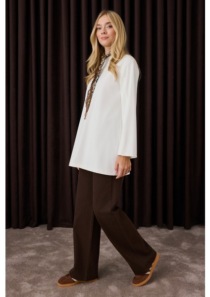 Roba Detaylı Sweat Beyaz