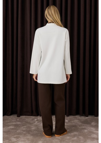 Roba Detaylı Sweat Beyaz