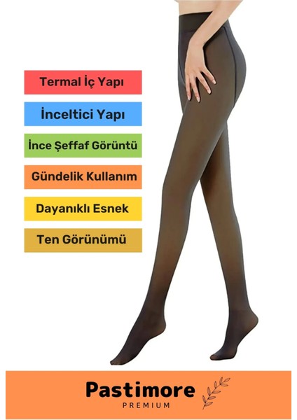 Enenstyle Fashıon Boutıque Kuasar Series Sıcak Tutan Ince Siyah Çorap Ten Görünümlü Termal Içli Peluş Polarlı Külotlu Çorap modelleri