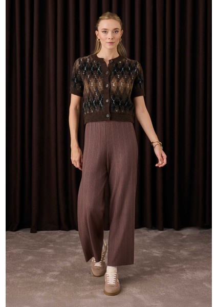 Fitilli Triko Pantolon Kahve indirimleri