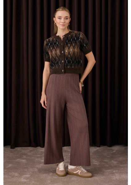 Fitilli Triko Pantolon Kahve