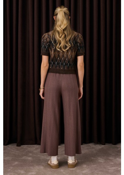 Fitilli Triko Pantolon Kahve