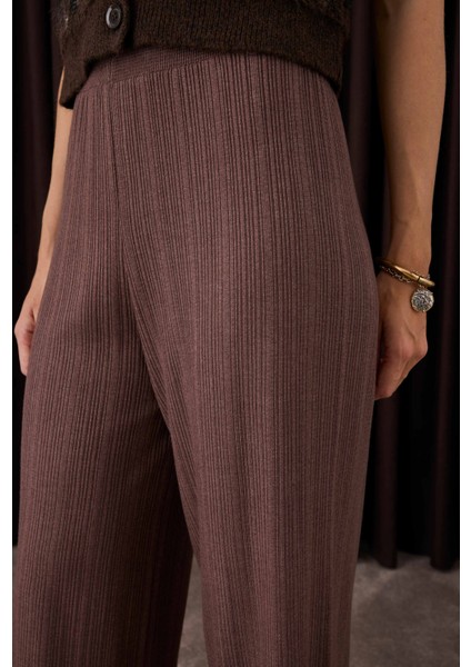 Fitilli Triko Pantolon Kahve