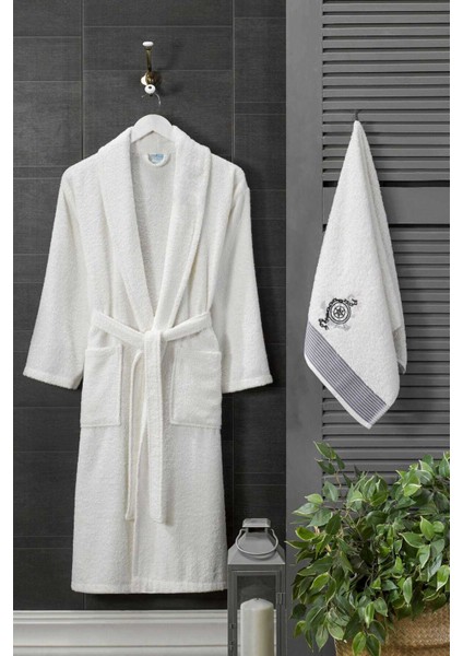 4 Parça Aile Bornoz Seti Kadın Erkek Havlulu Bornoz Takımı Beyaz Set fiyatları