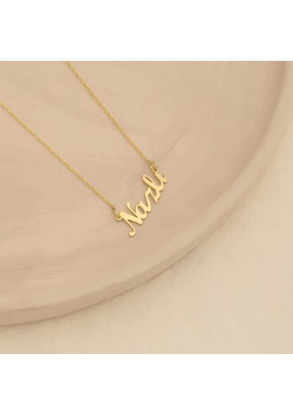 14 Ayar Altın Mikron Kaplama Kişiye Özel İsim Kolye - CN00263
