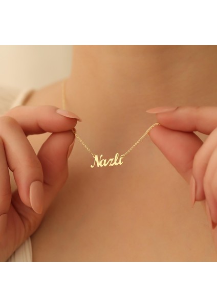 14 Ayar Altın Mikron Kaplama Kişiye Özel İsim Kolye - CN00263