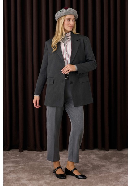 Klasik Blazer Ceket Antrasit