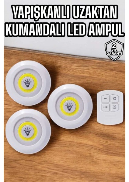 bulurum mutfak dolap altı ışığı uzaktan kumandalı yapışkanlı kablosuz pilli