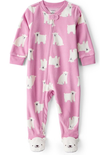 Kız Çocuk Kırmızı Polar Tulum