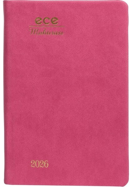 Ajandası Muhtıra 5d Galata 2026 Pembe - Günlük Çizgili Cep Boy 8,5X13