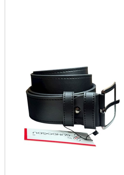 Siyah 4,5cm Tek Dikişli Birinci Sınıf Suni Deri Kot Kemer