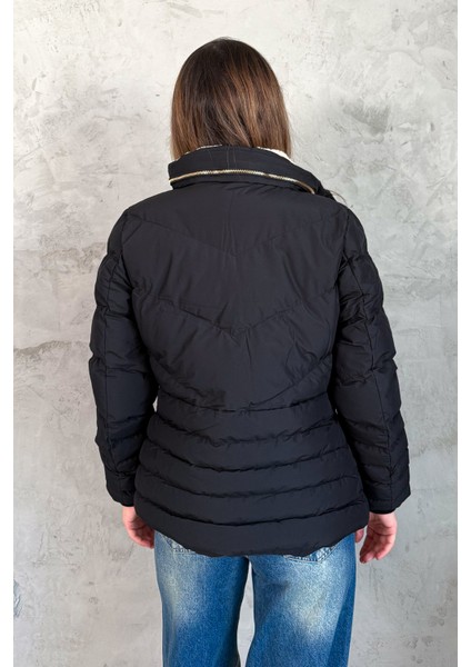 Kadın Kapşonlu Şişme Uzun Mont 5305 modelleri