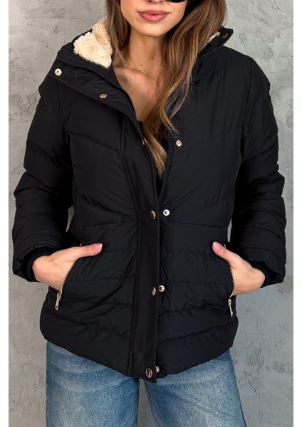 Kadın Kapşonlu Şişme Uzun Mont 5305 indirimleri