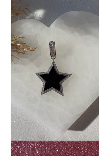 Siyah Mineli Yıldız Kolye Ucu fiyatları