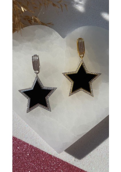 Siyah Mineli Yıldız Kolye Ucu indirimleri