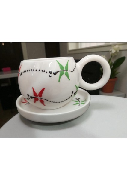 Seramik El Yapımı Kabartma Yusufcuk Desenli Çay/kahve Fincanı fiyatları