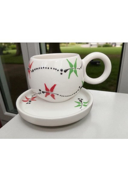 Seramik El Yapımı Kabartma Yusufcuk Desenli Çay/kahve Fincanı modelleri